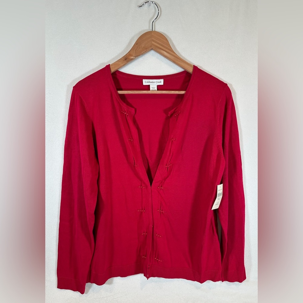 Coldwater Creek Red Cardigan Women’s Size L (14/16)